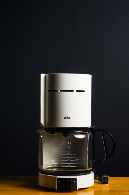 white and black coffeemaker