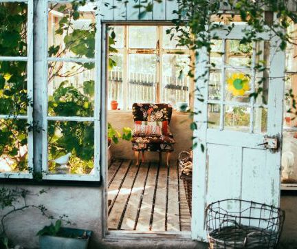 Kitchen On Terrace - opened door of house